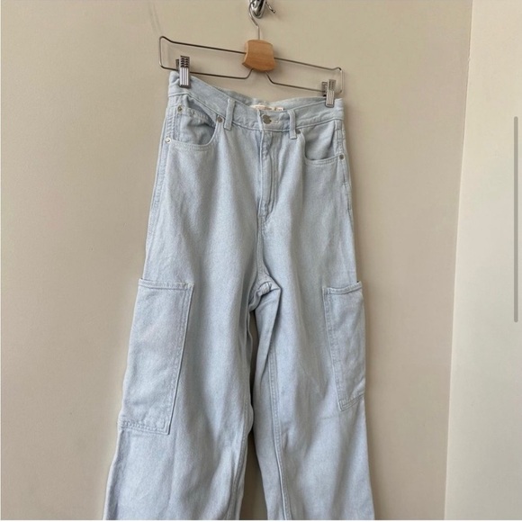 Levi’s-high Waisted Utility Wide Leg Crop Jeans (Size:27) - Picture 4 of 8